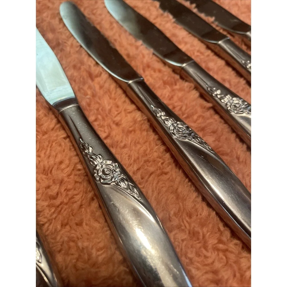 Oneida‎ LTD Wm Rogers LA ROSE Premier Stainless Set Of 6 butter knives